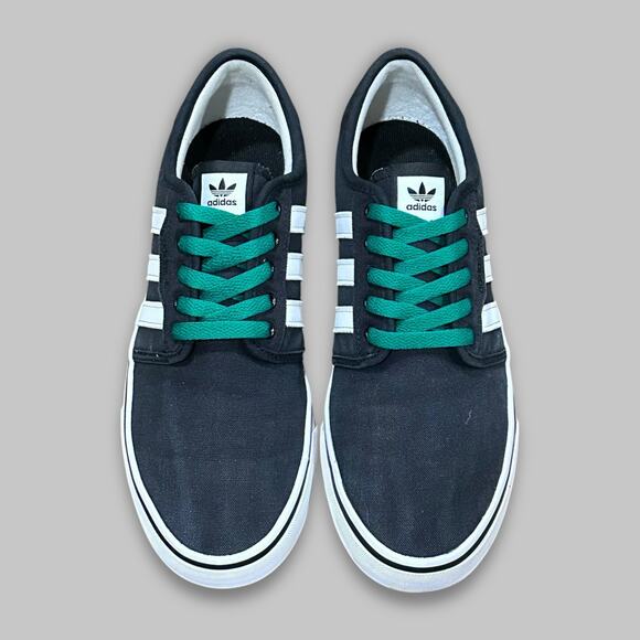 Adidas Seeley Black & White Men’s Sneakers with Green Laces - Size 10 main image 4